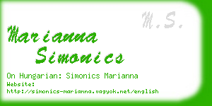 marianna simonics business card